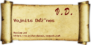 Vojnits Dénes névjegykártya