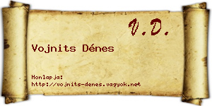 Vojnits Dénes névjegykártya